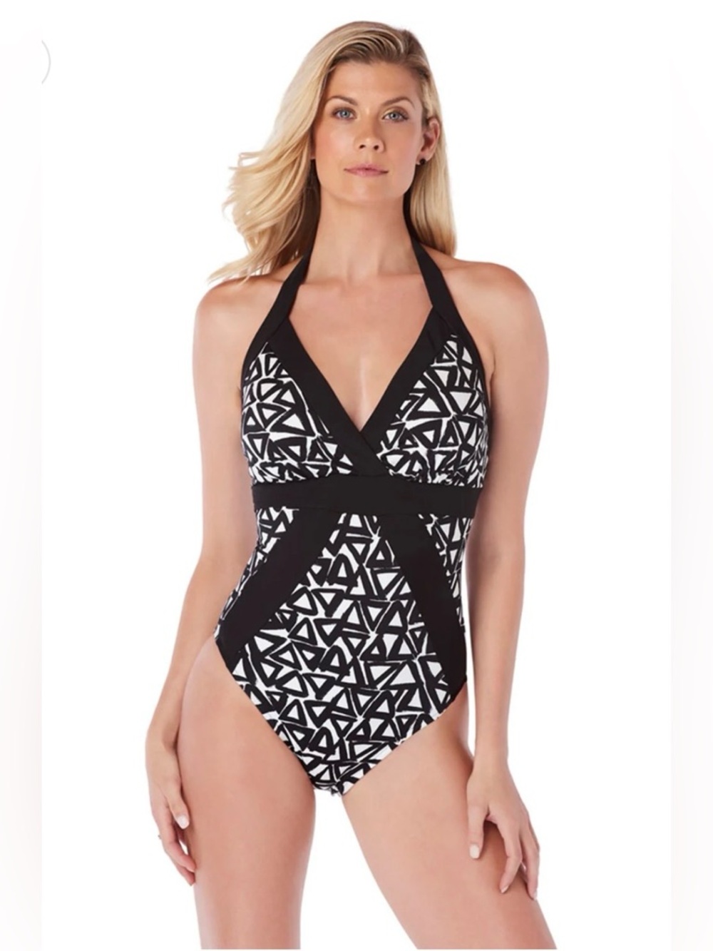 Magicsuit Bermuda Triangle Bailey V-neck One-piece Swimsuit Size 12